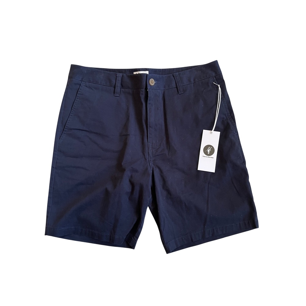NEW! Toes on the Nose Laidback Chino Shorts Mens 32 Navy Blue Cotton Classic